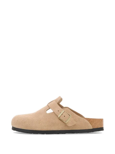 Birkenstock Boston suede metal-buckle slippers