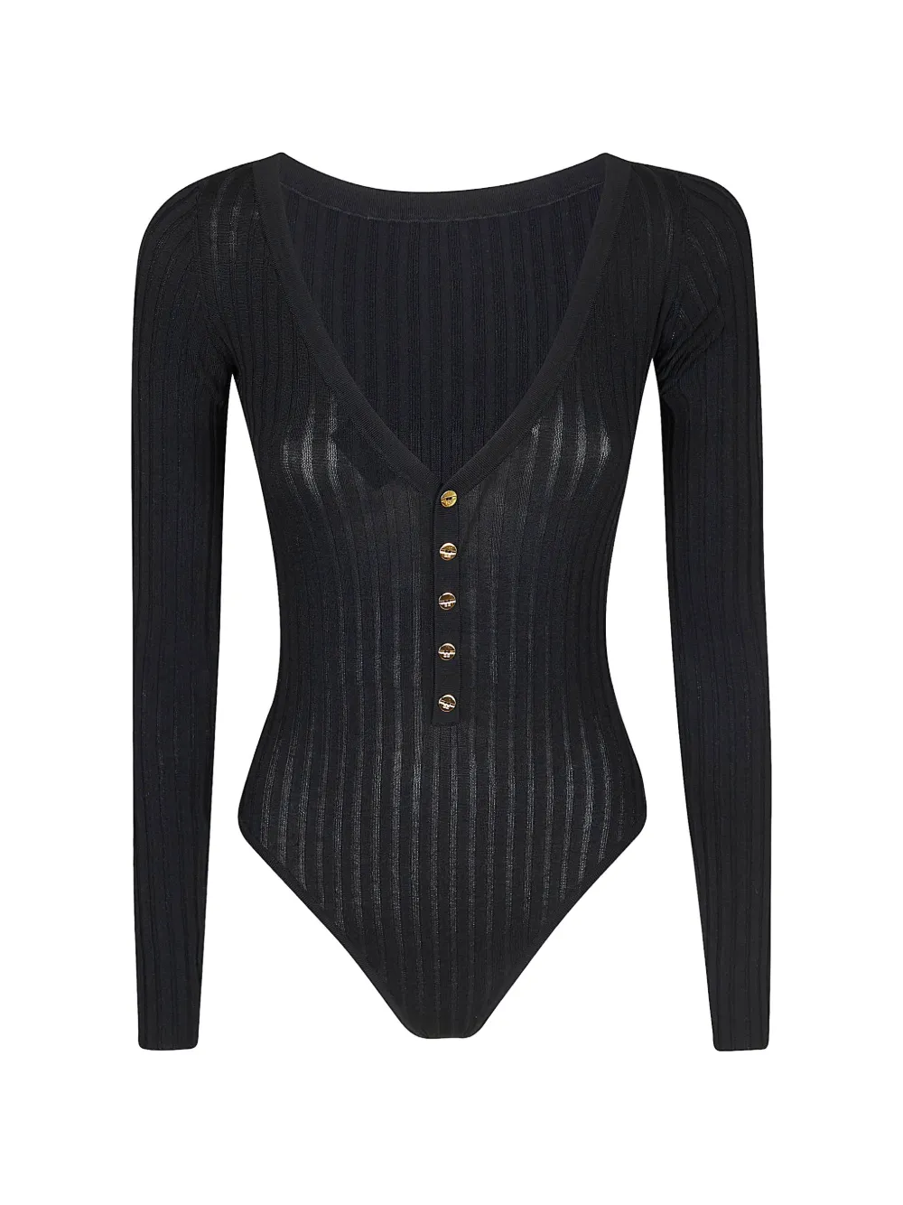 Elisabetta Franchi buttoned long-sleeve bodysuit - Nero