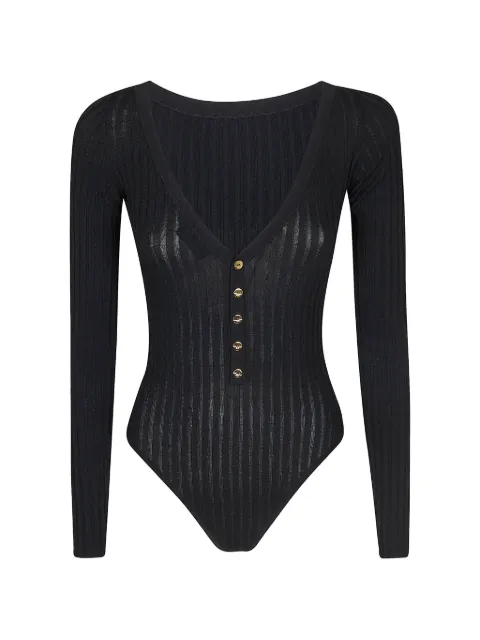 Elisabetta Franchi buttoned long-sleeve bodysuit