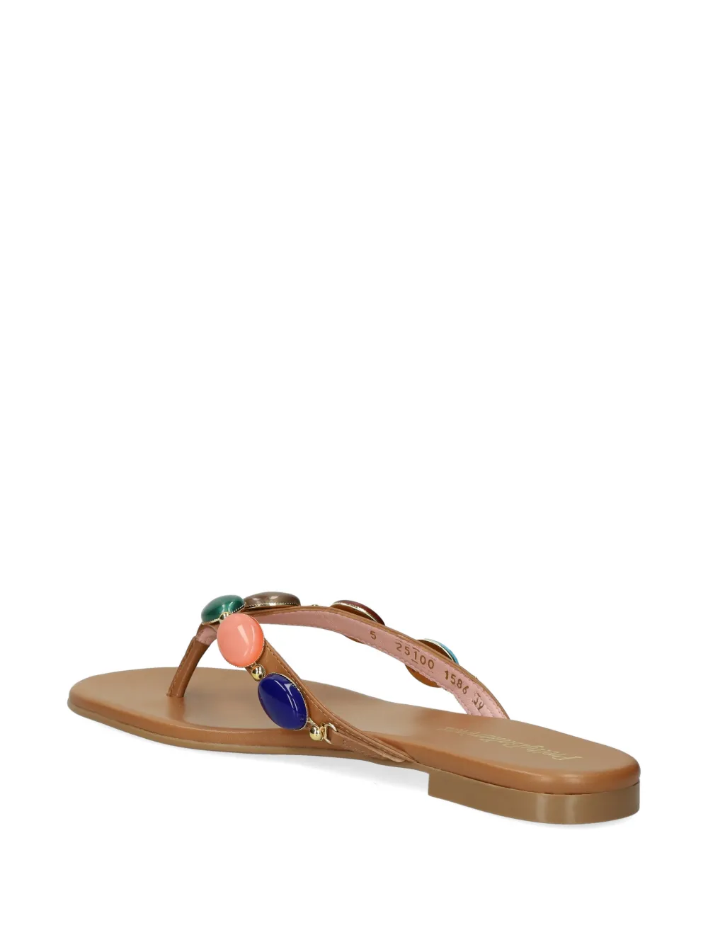 Pretty Ballerinas Sandalen met juwelen bandje Beige