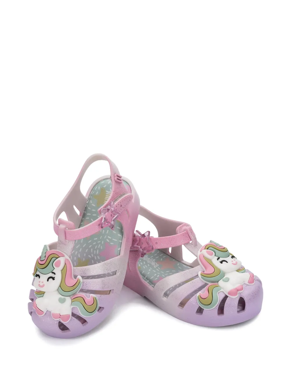 Mini Melissa unicorn-appliqué sandals Roze