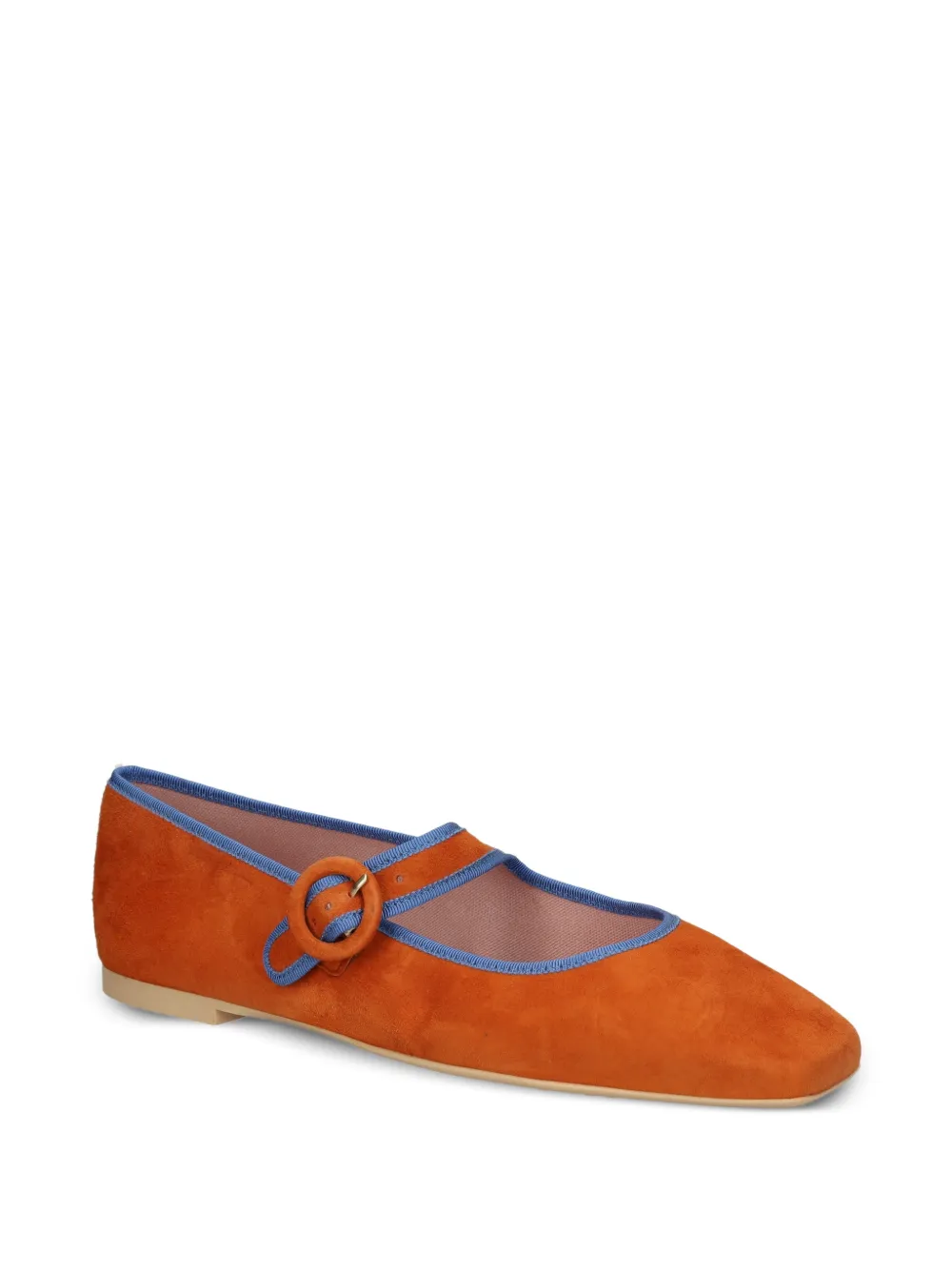  Pretty Ballerinas Camille Buckle Ballet Flats - Orange 