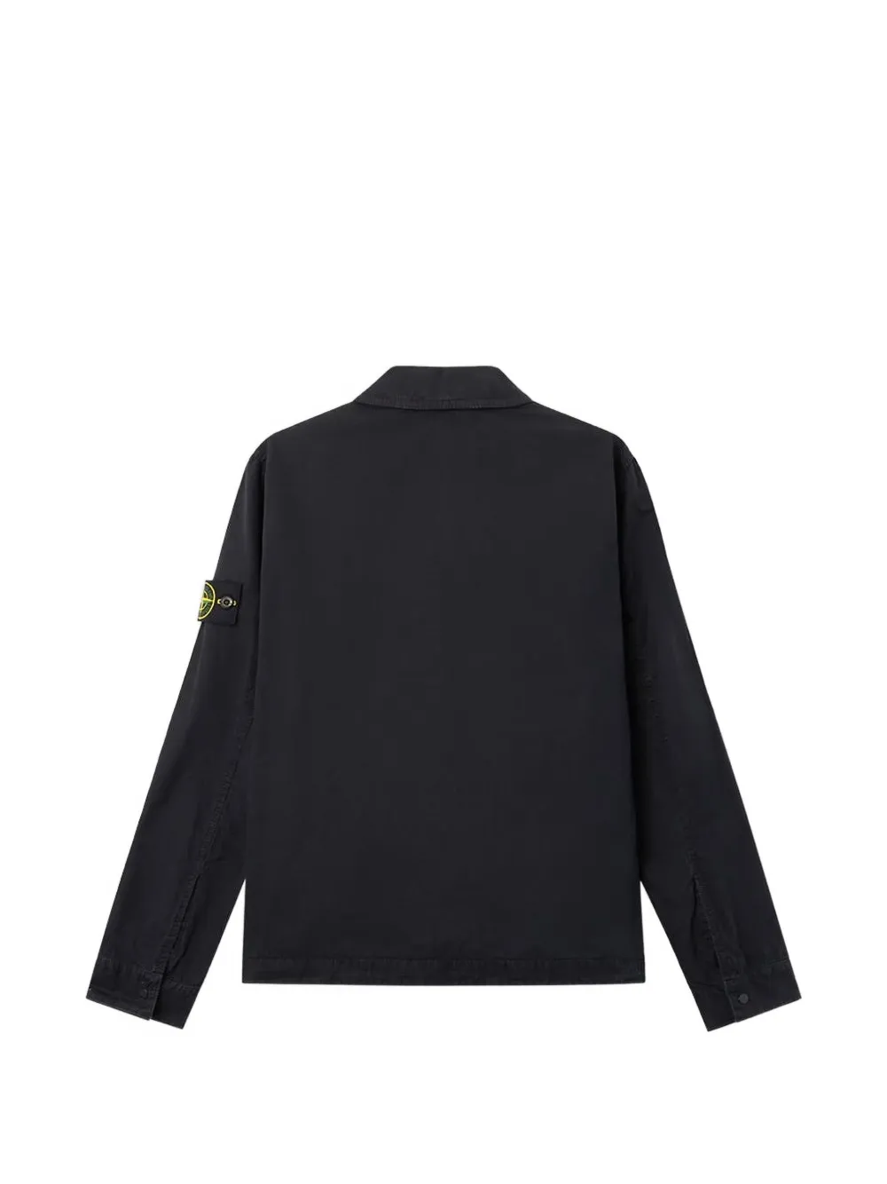 Stone Island Shirtjack met logopatch en klepzak Zwart