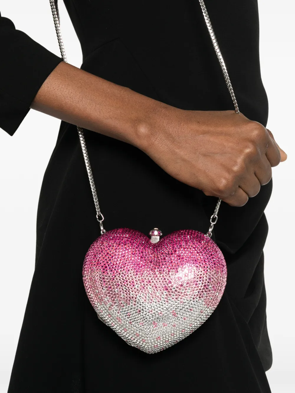  San Blas Heart Embellished Clutch Bag - Pink 