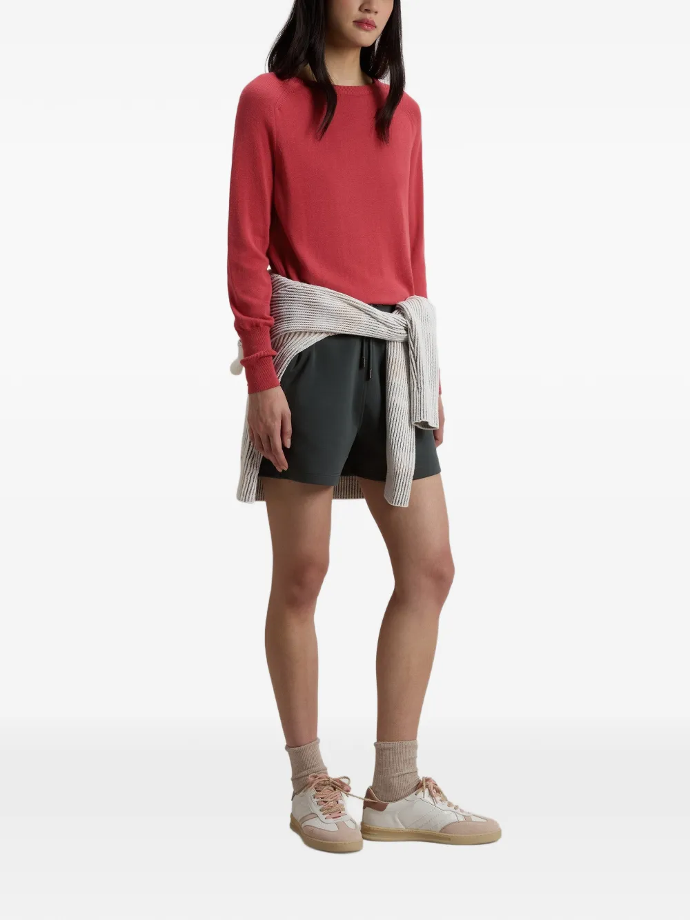  Woolrich Ribbed-knit Raglan-sleeves Sweater - Red 