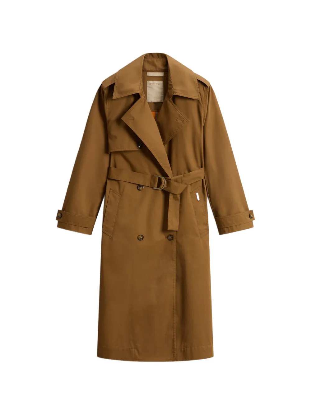 Woolrich double-breasted belted trench coat - Marrone