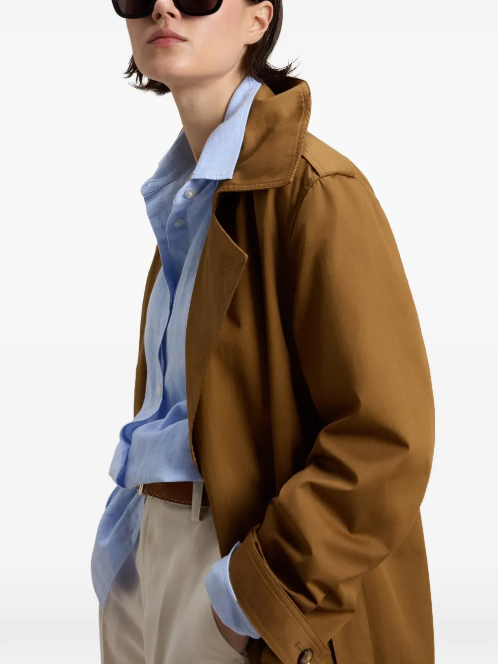 Woolrich Trenchcoat met dubbele rij knopen en ceintuur Bruin