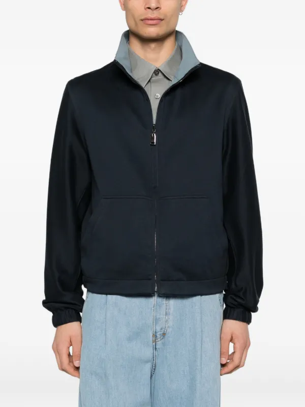 Brioni zip-fastening long-sleeve Jacket | Blue | FARFETCH ID