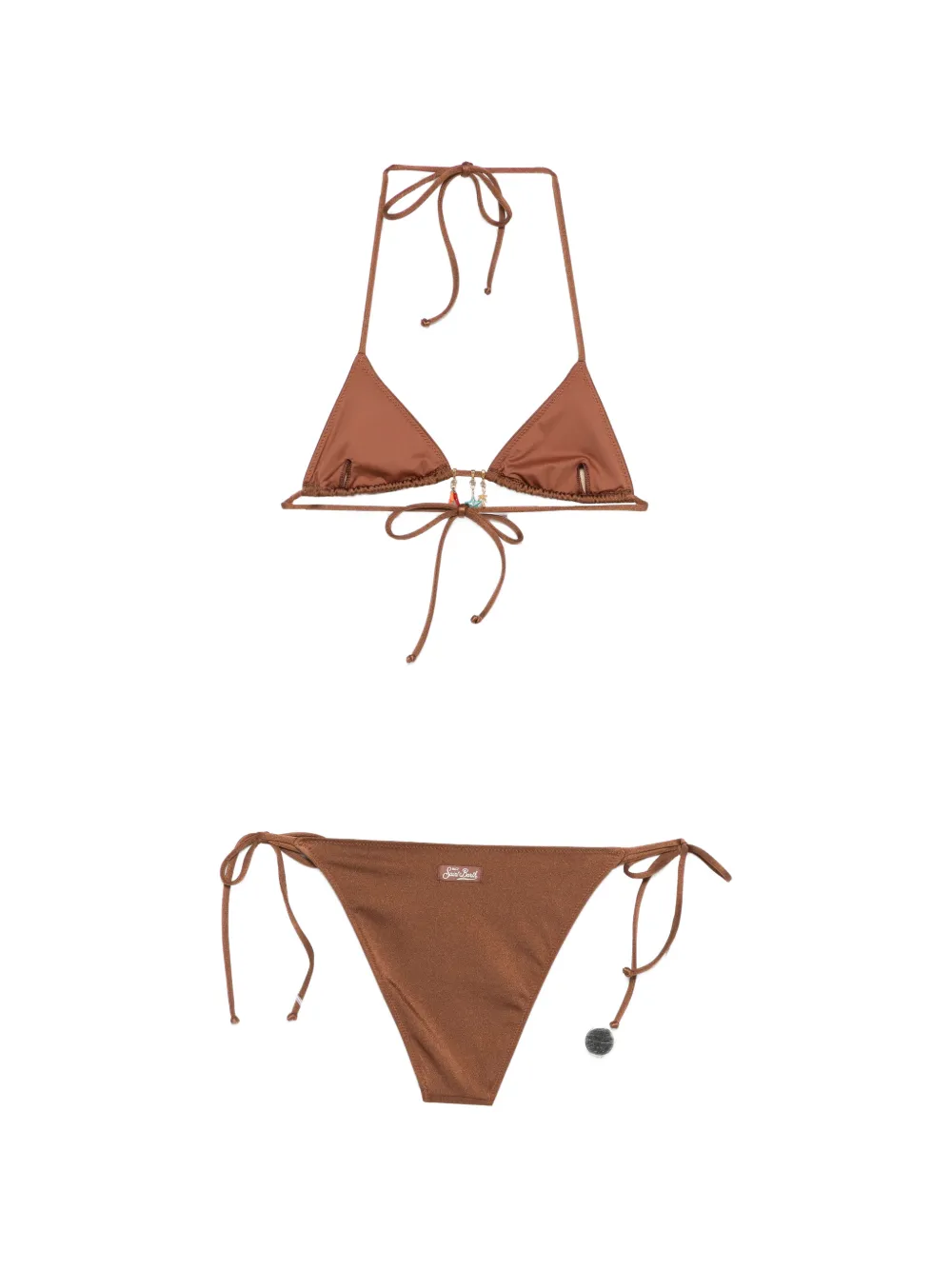  Mc2 Saint Barth Kids Charm Triangle Bikini - Brown 