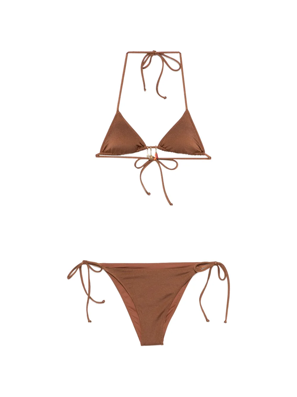 MC2 Saint Barth Kids charm triangle bikini - Marrone