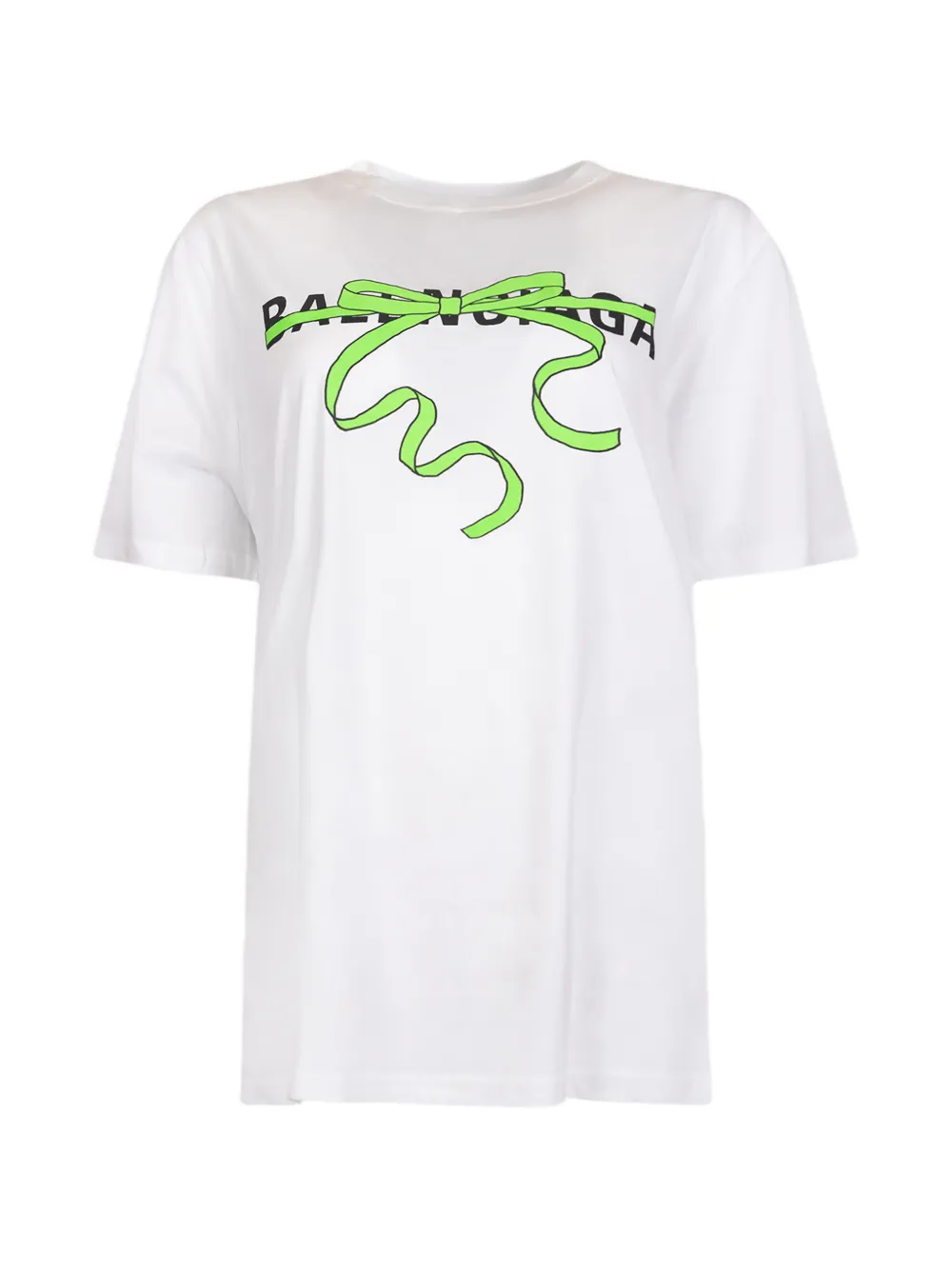 Black Score bow-detail T-shirt - Bianco