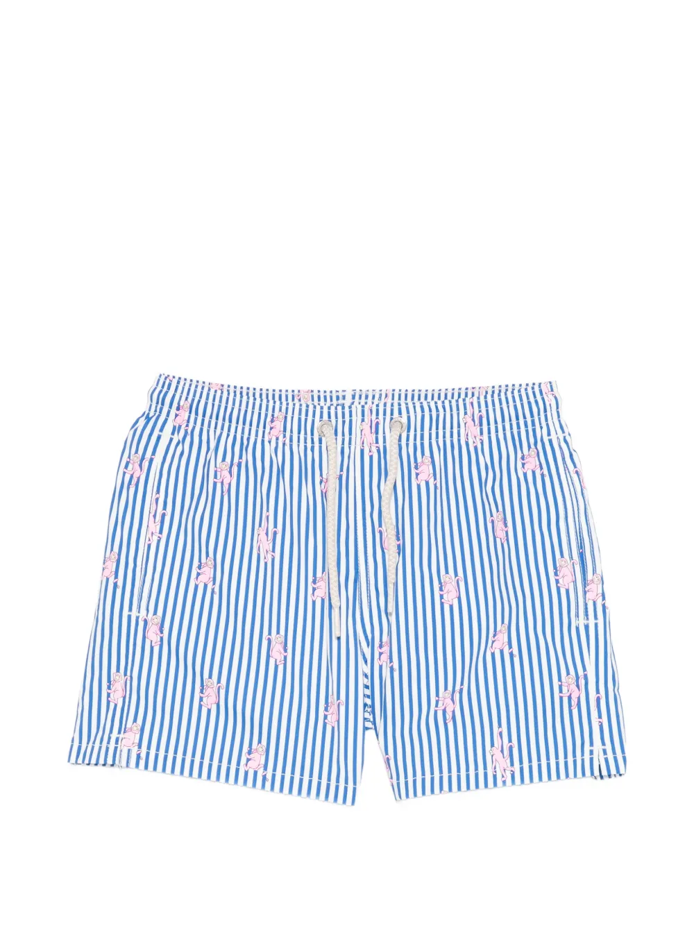 MC2 Saint Barth Kids Jeans striped monkey print swimwear shorts - Blu
