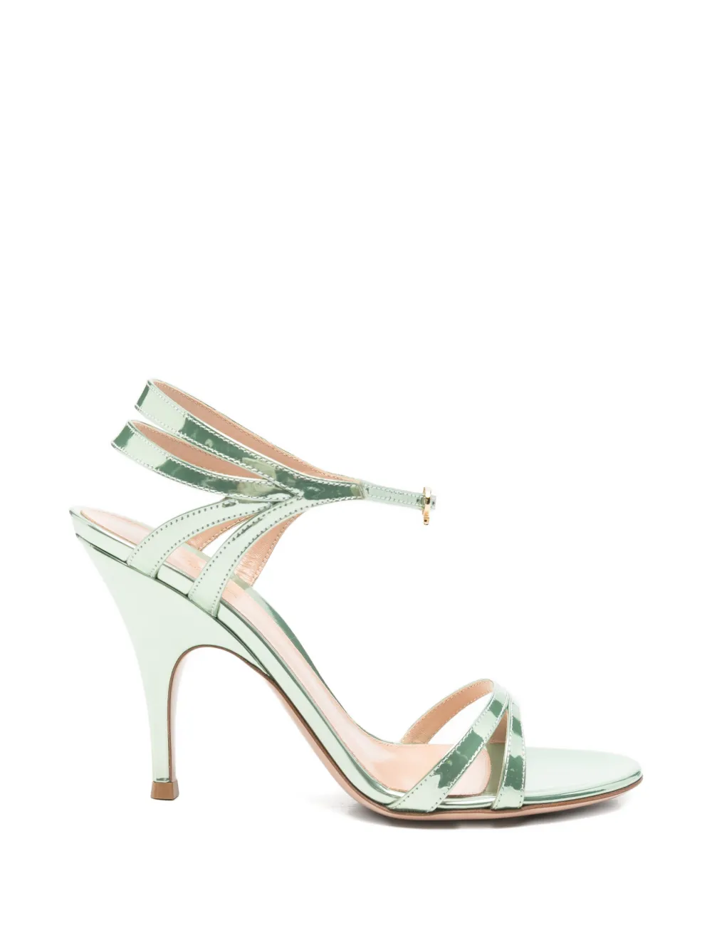 Gianvito Rossi metallic strap heeled sandals Groen