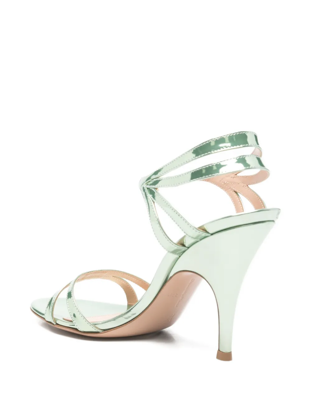Gianvito Rossi metallic strap heeled sandals Groen