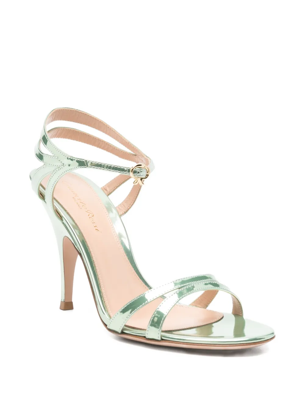 Gianvito Rossi metallic strap heeled sandals Groen