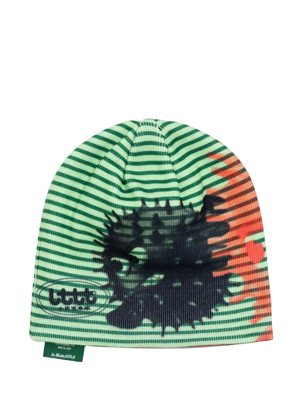 b.Eautiful striped beanie hat - Verde