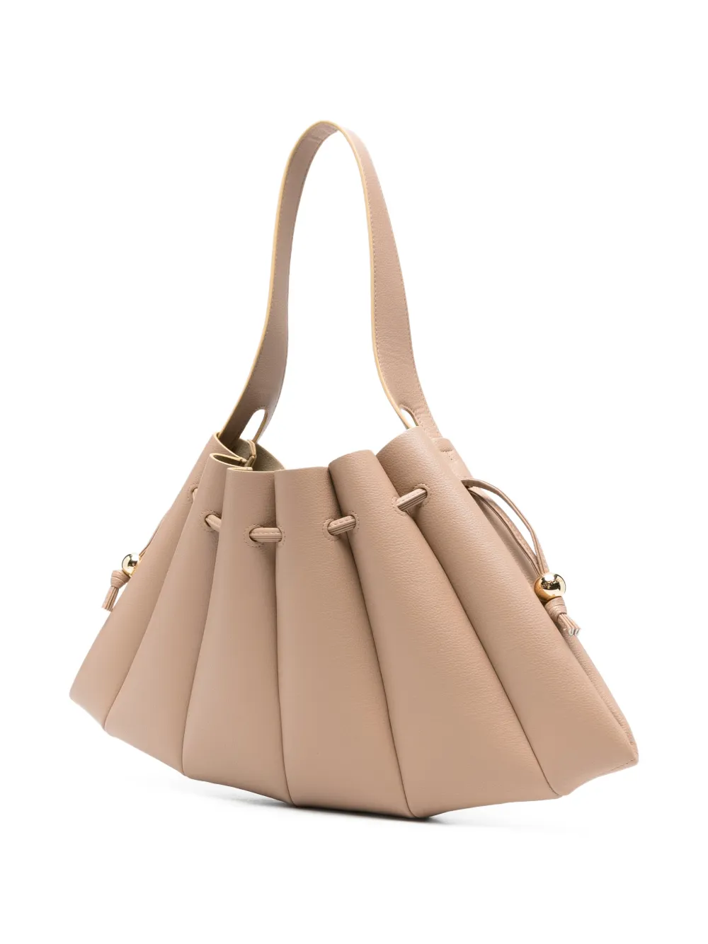 Themoirè Calipso gesmockte schoudertas Beige