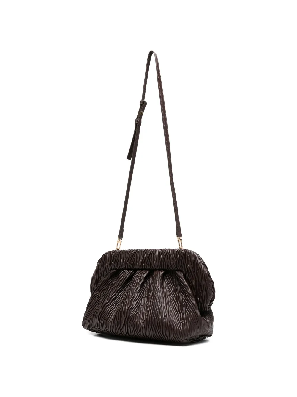 Themoirè Bios gesmockte leren shopper Bruin