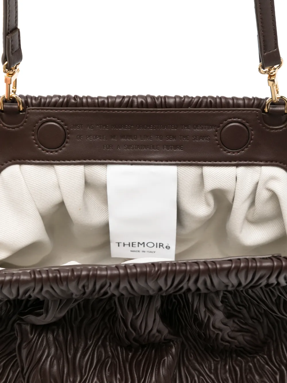 Themoirè Bios gesmockte leren shopper Bruin