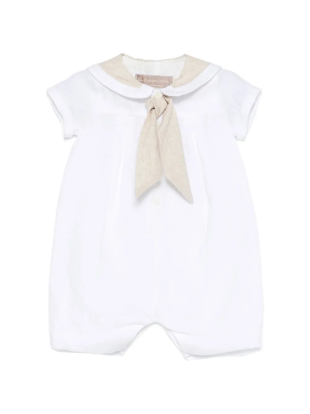 La Stupenderia tie collar dungarees - Bianco