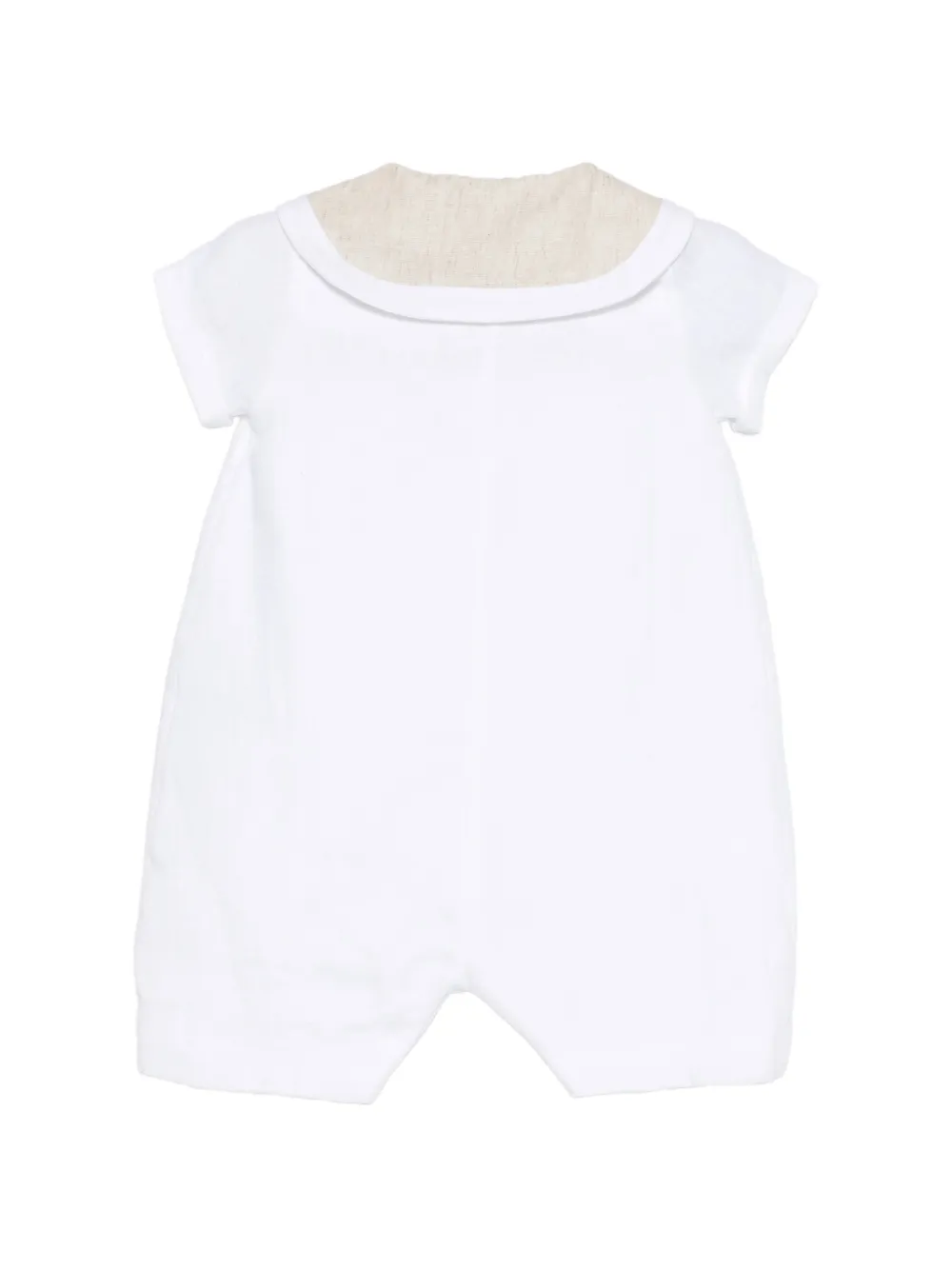  La Stupenderia Tie Collar Dungarees - White 