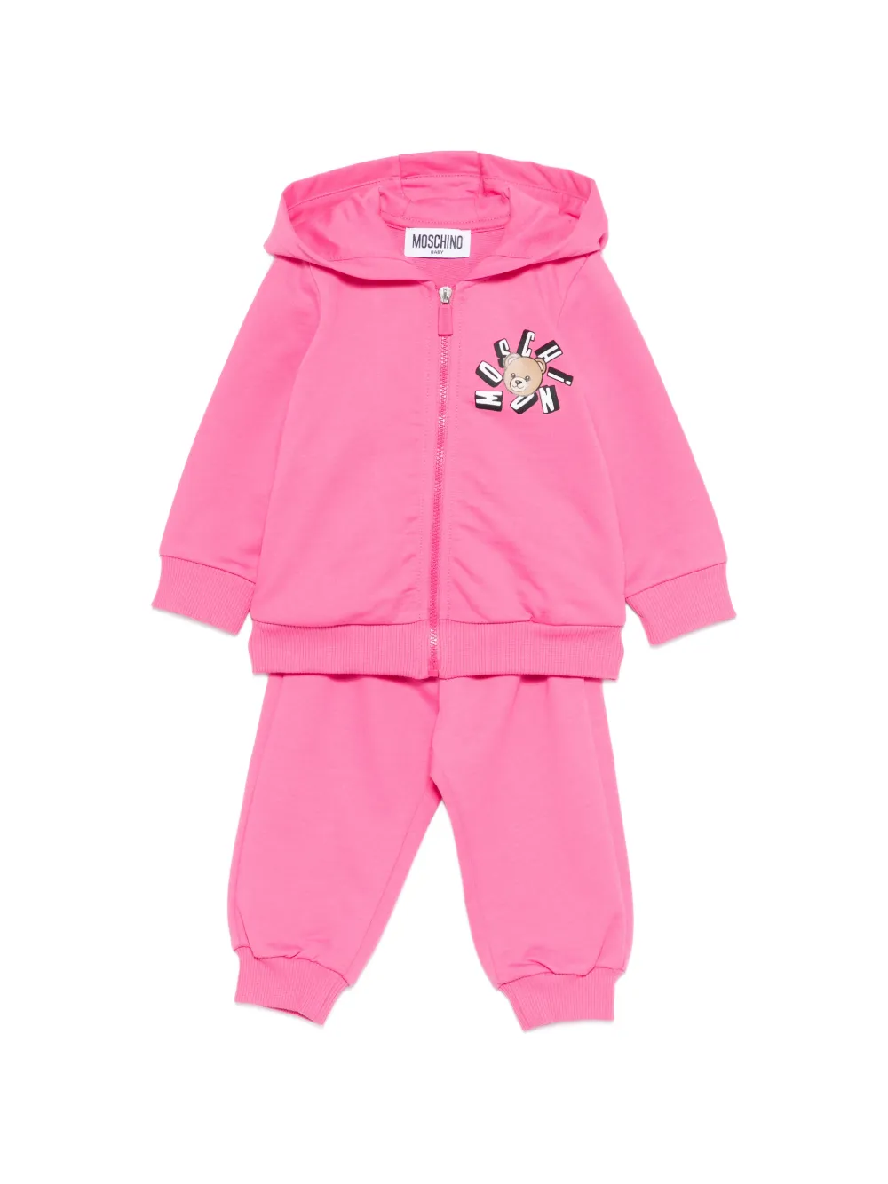 Moschino Kids logo-detail hooded tracksuit set - Rosa