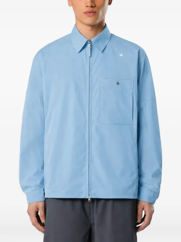 Stone Island ジップ オーバーシャツ | ブルー | FARFETCH JP