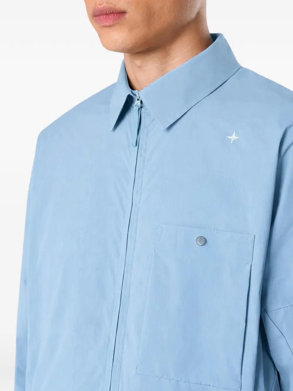 Stone Island Shirtjack met rits Blauw