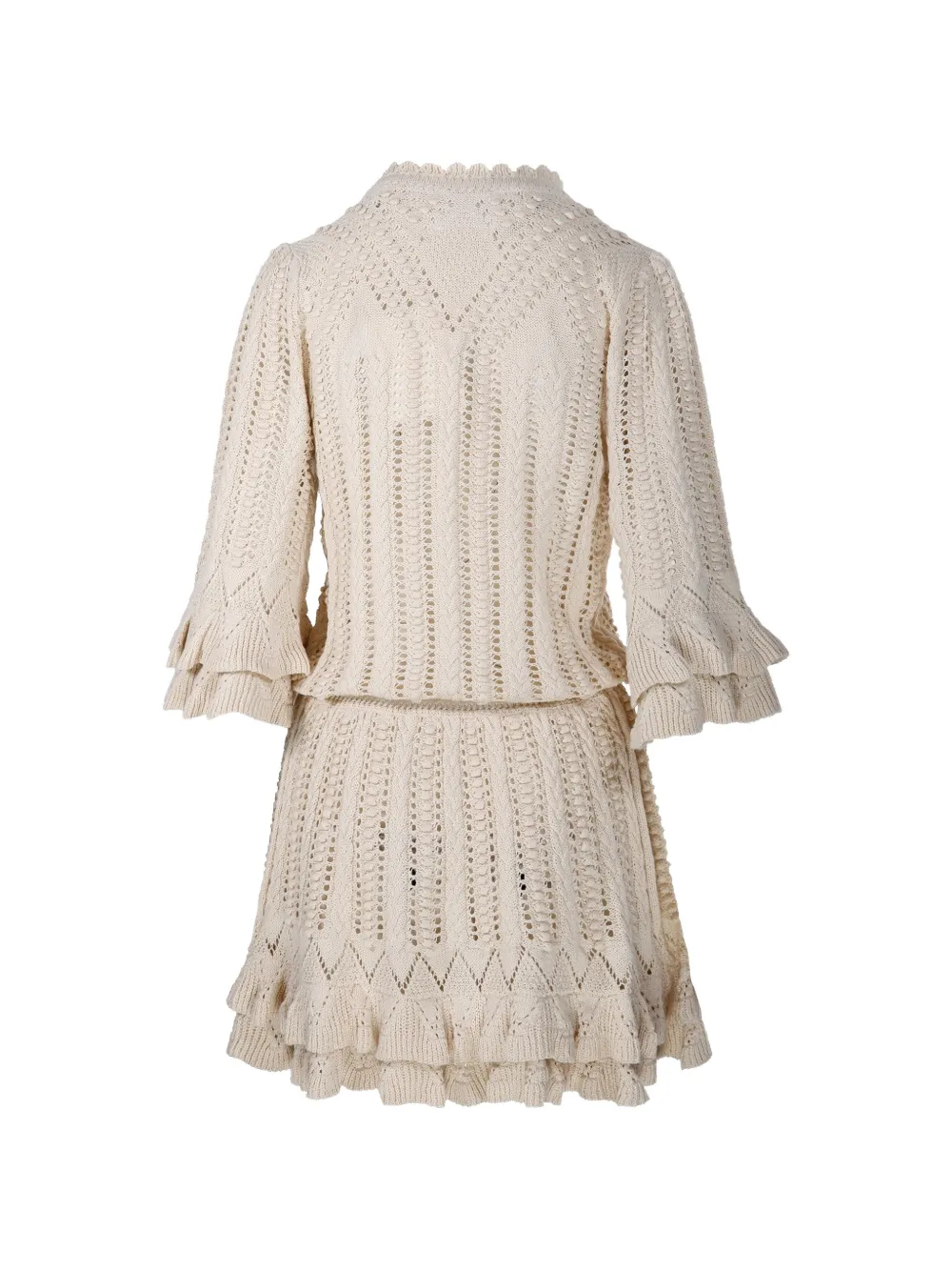  Marant étoile Norma Ruffled Knitted Mini Dress - Neutrals 