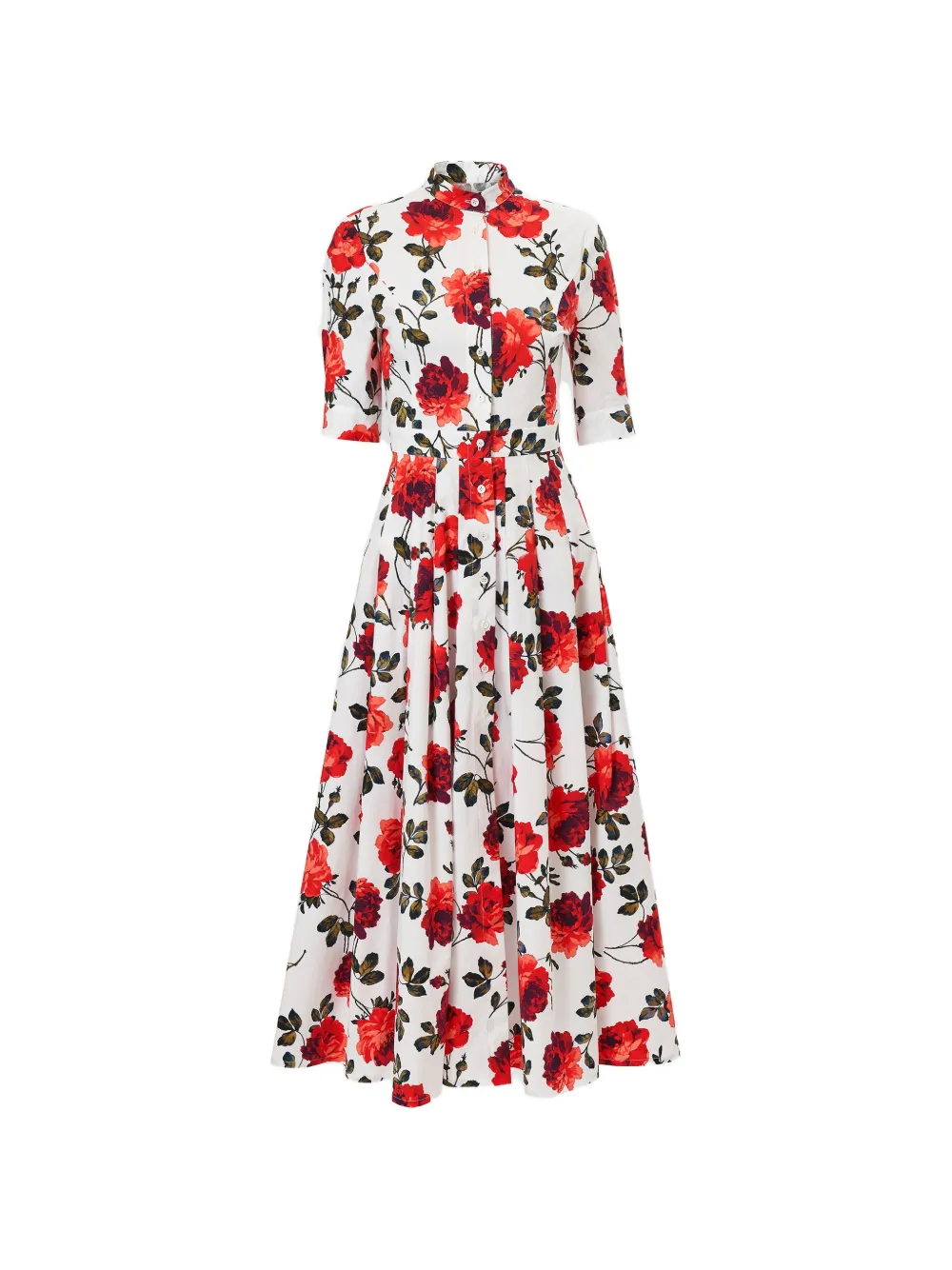 Carolina Herrera Chemisier midi con stampa - Bianco