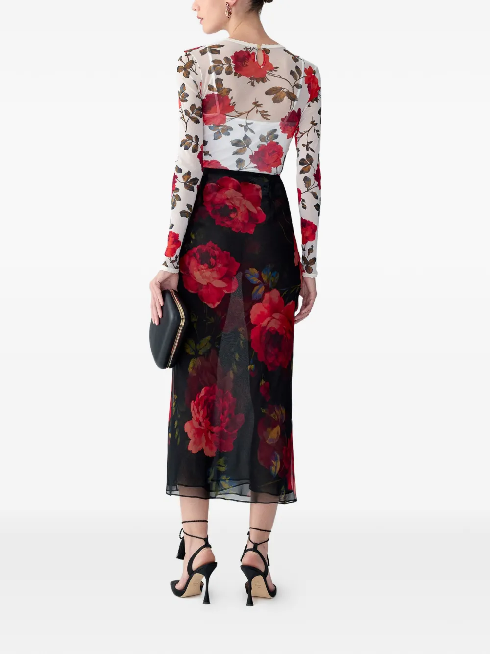 Carolina Herrera Top met roosprint Wit