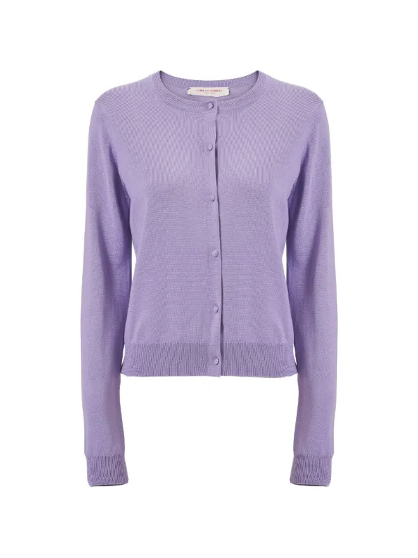 Carolina Herrera Crew-neck Cardigan in Purple
