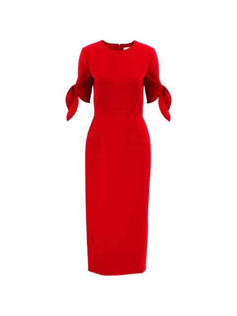 Carolina Herrera vestido midi con moño en las mangas