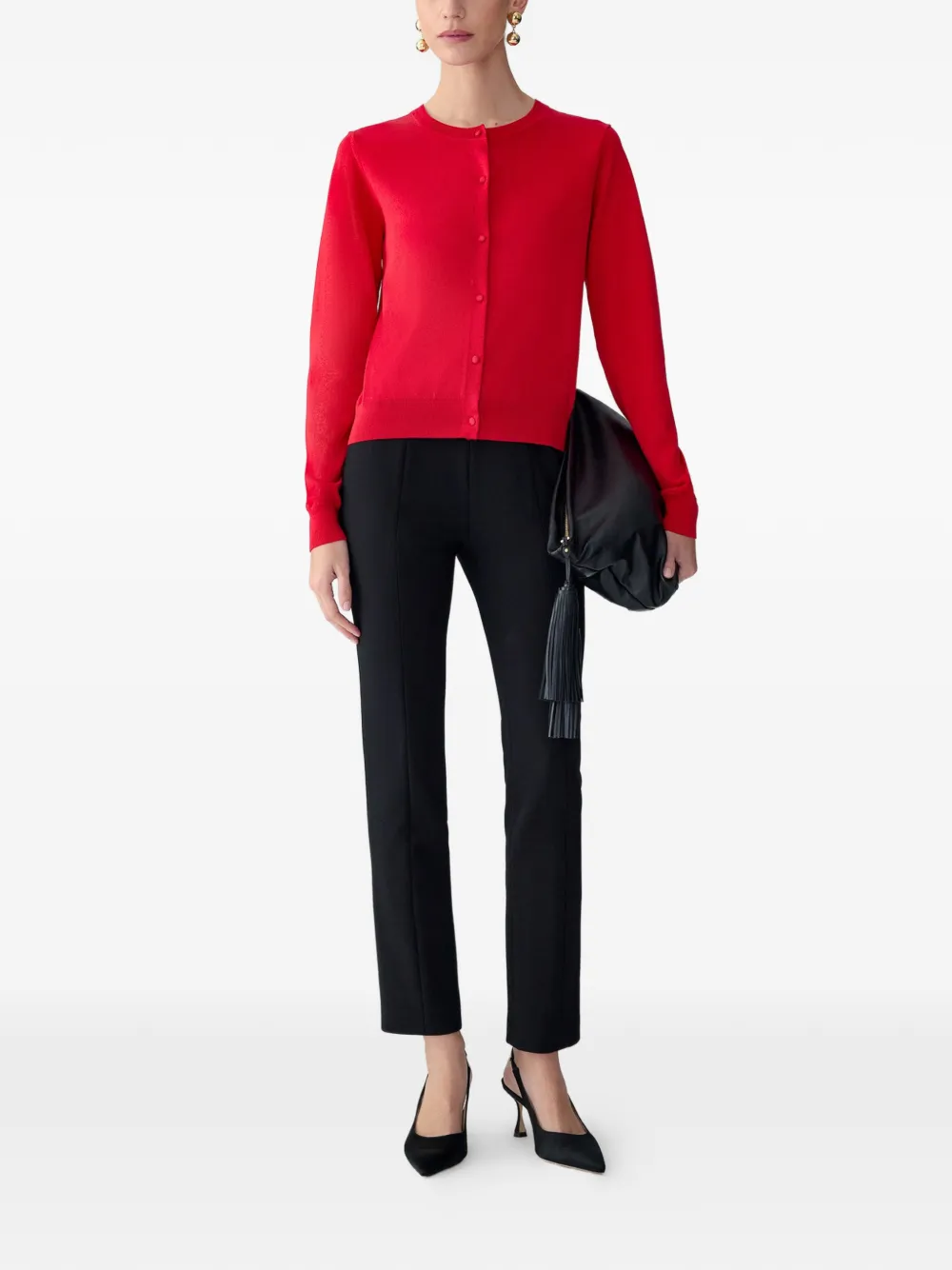 Carolina Herrera Vest met ronde hals Rood