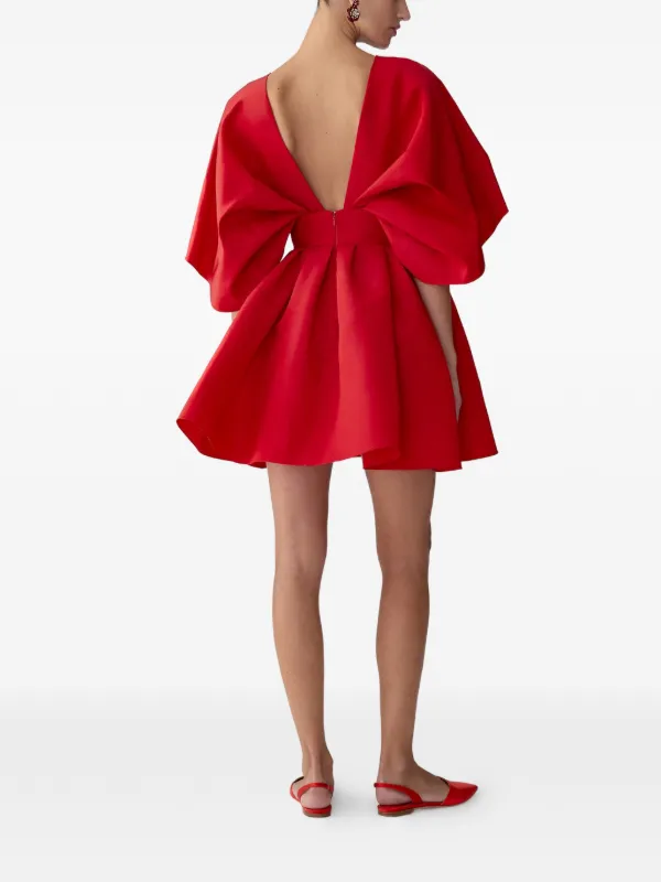 red carolina herrera dress Carolina Herrera Plunge Neck Silk-Faille Gown in Red - Meghan Markle Dresses
