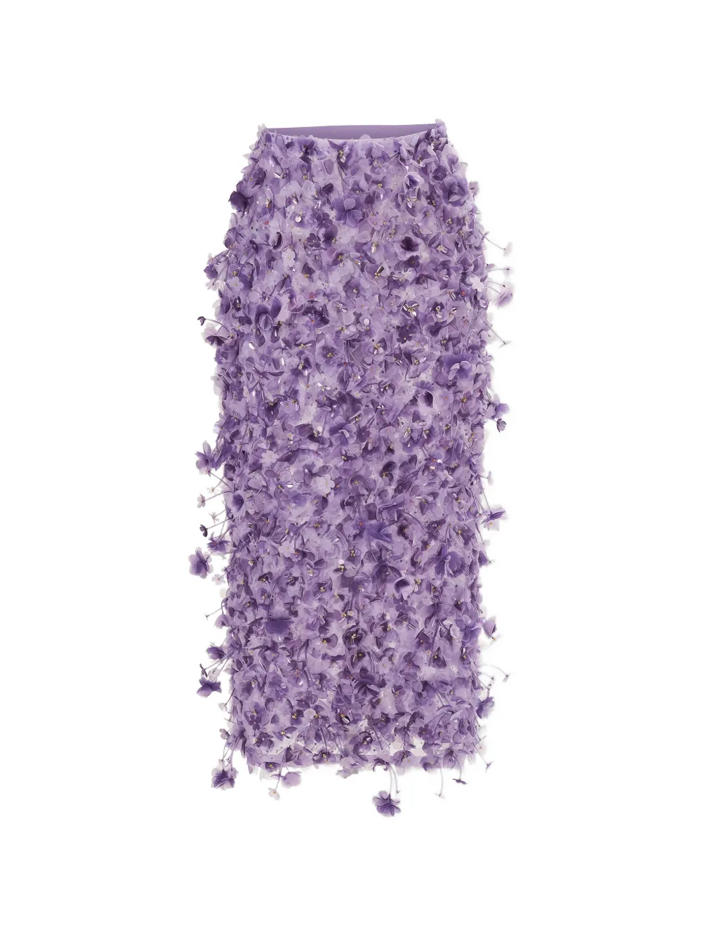 Carolina Herrera Bleistiftrock mit Stickerei - Violett