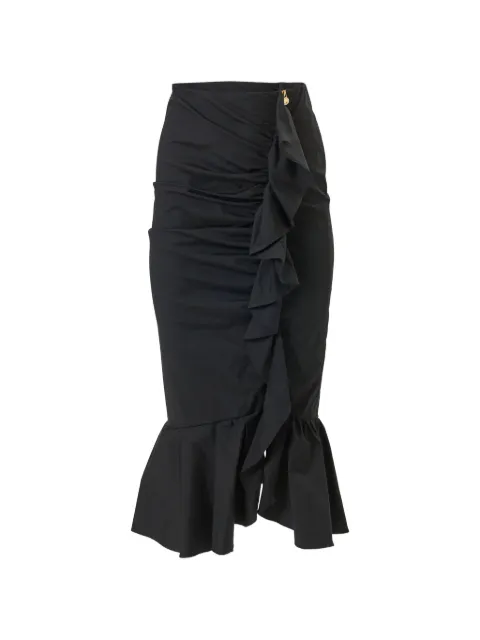 Carolina Herrera ruched pencil skirt with ruffle