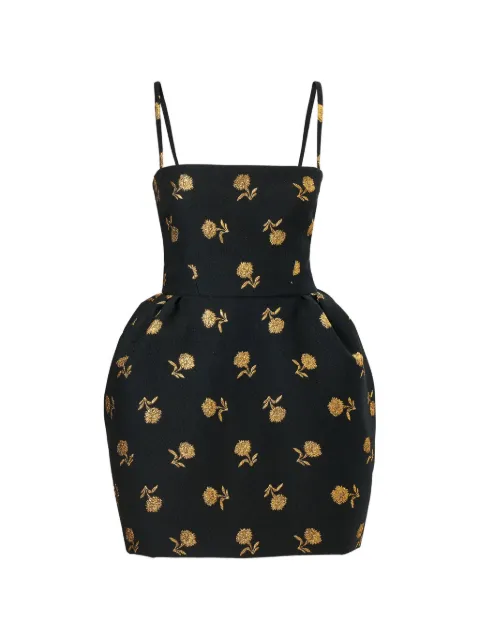 Carolina Herrera carnation jacquard bell-shaped dress