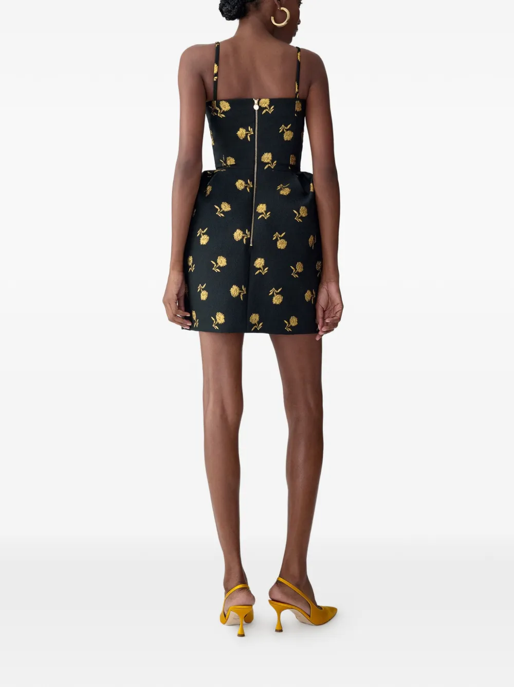 carnation jacquard bell-shaped dress