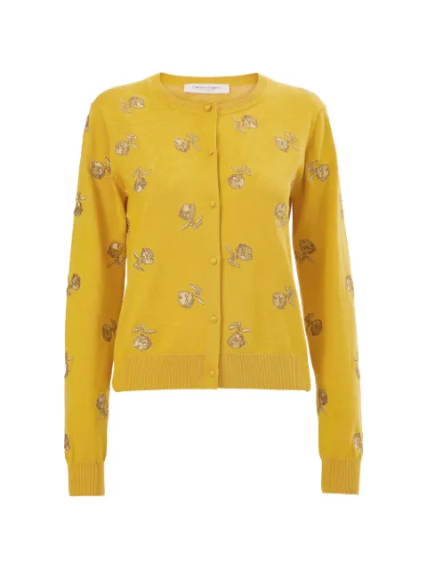 Carolina Herrera carnation-embroidered cardigan