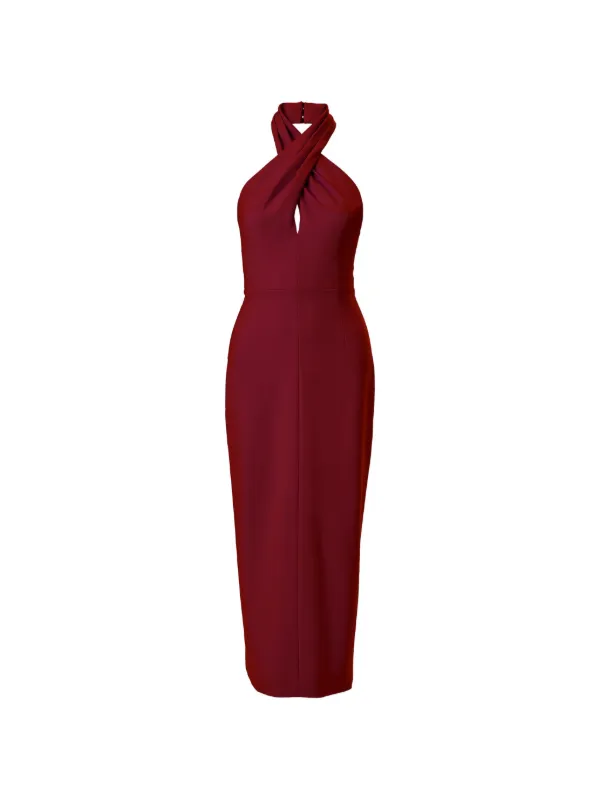 Carolina Herrera Twisted Halterneck Midi Dress