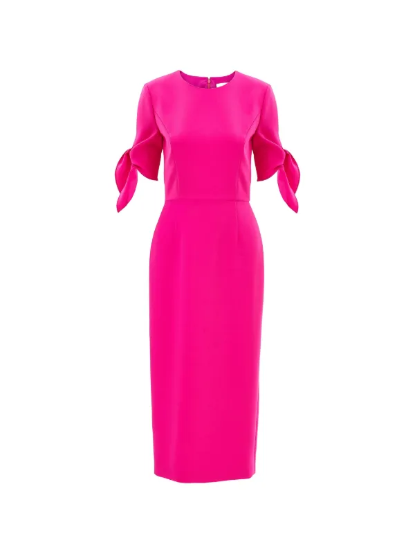 Carolina Herrera Tie-Sleeve Midi Dress