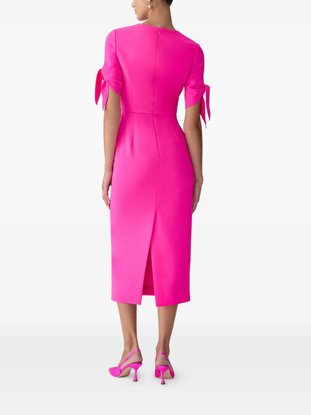 Carolina Herrera Midi-jurk met gestrikte mouwen Roze