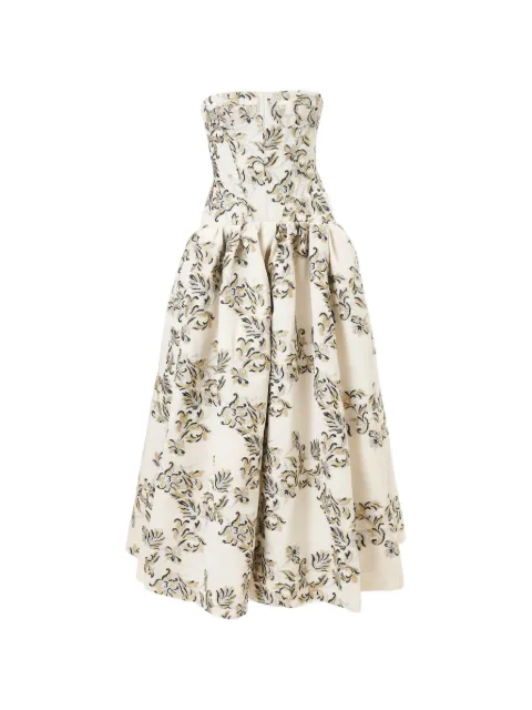 Carolina Herrera vestido strapless en jacquard