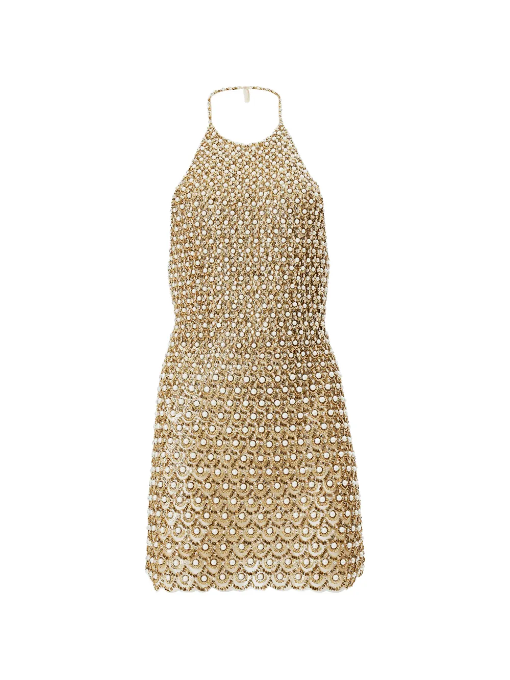 Carolina Herrera Abito corto con scollo all'americana - Oro