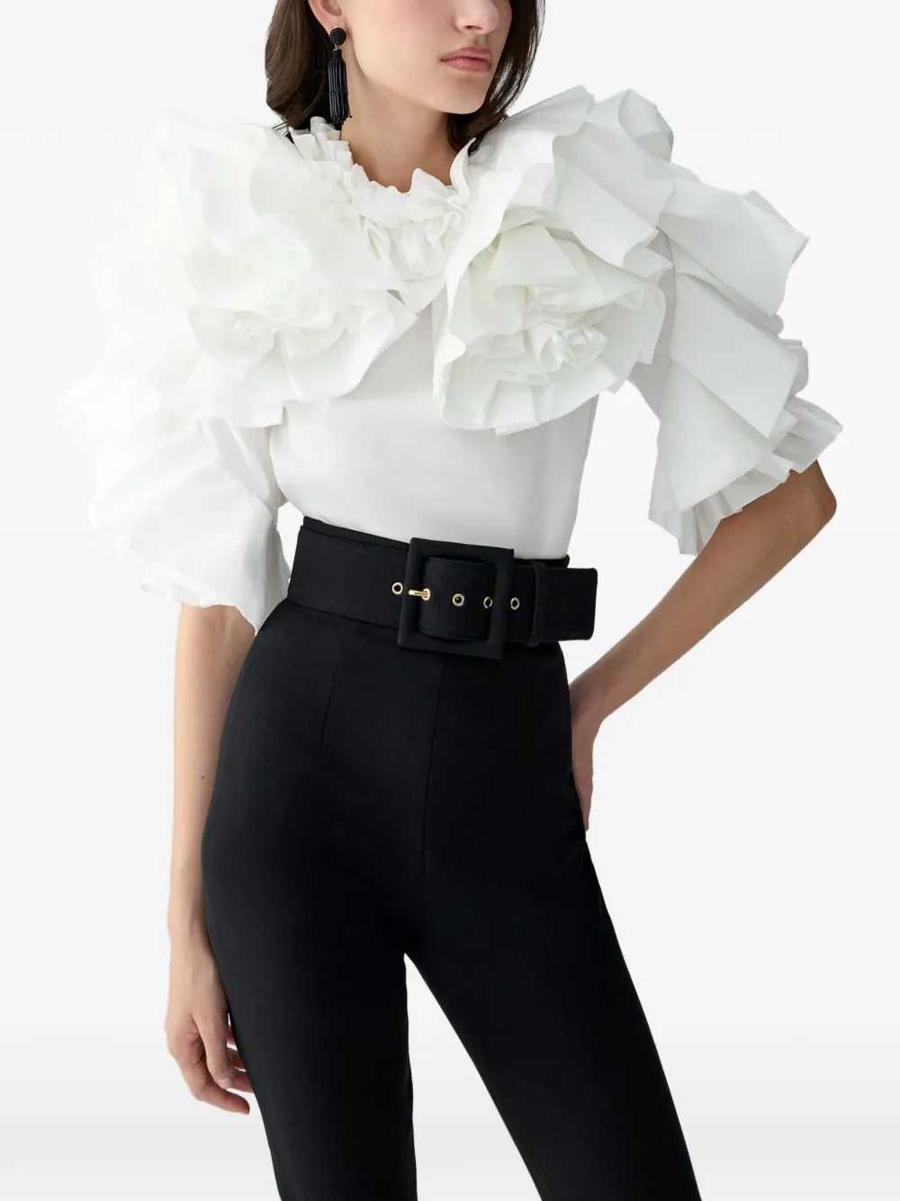 Carolina Herrera Gedrapeerde top met ruches Wit
