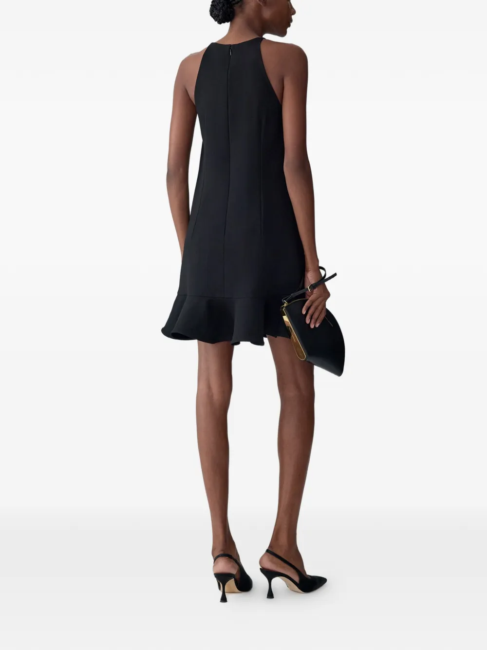 Carolina Herrera Midi-jurk met ruches Zwart