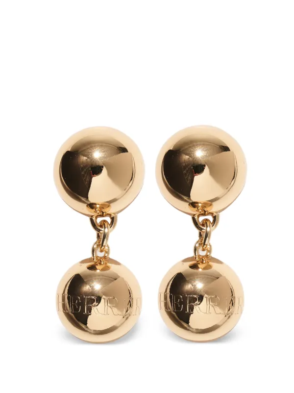 Carolina Herrera Gold Ball Drop Earrings