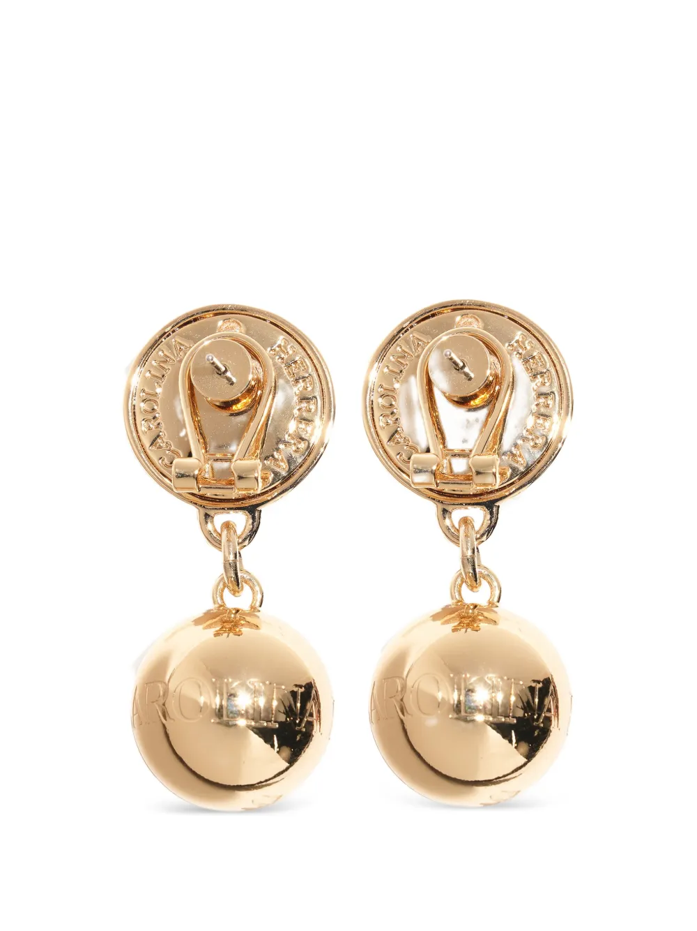 Carolina Herrera Gold Ball Drop Earrings, view 3