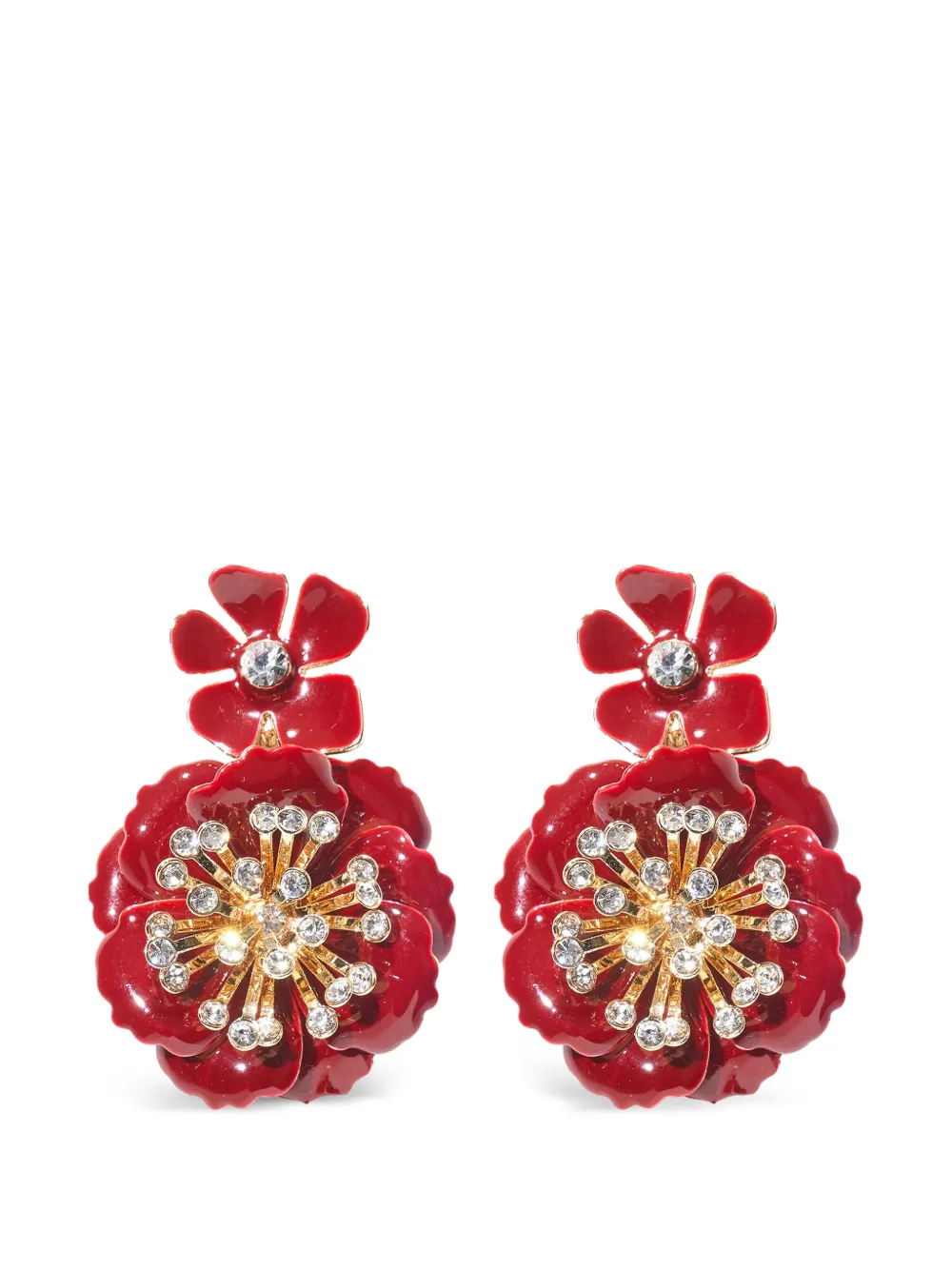 Carolina Herrera flower dangle earrings - Oro